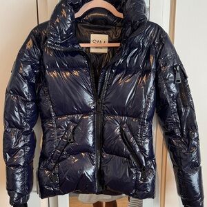 SAM. Glossy Midnight Blue Puffer Jacket